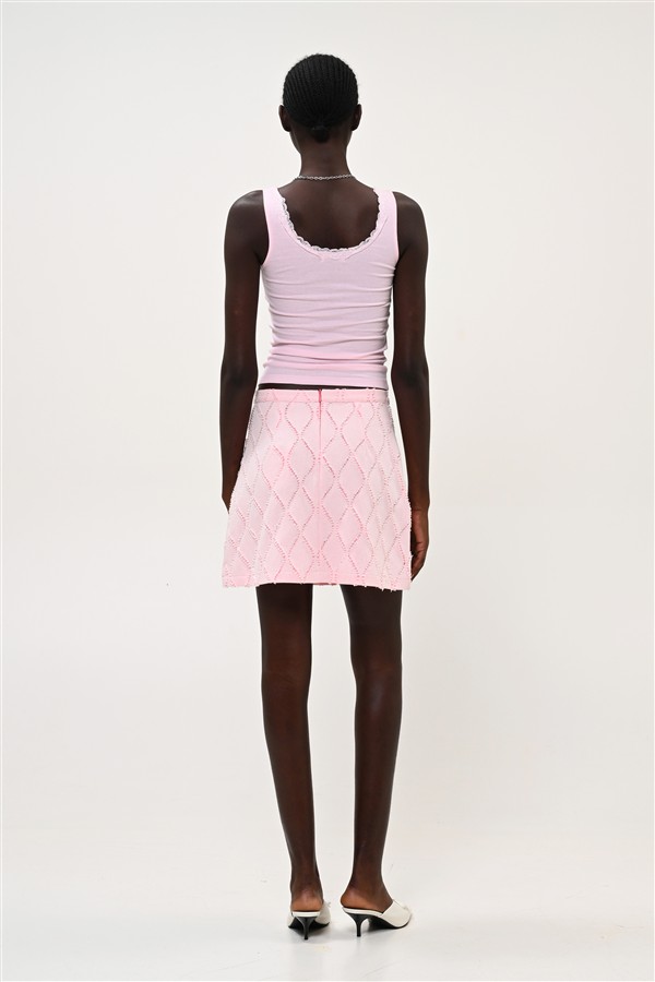 BOOM 012 LACE TANK TOP PINK